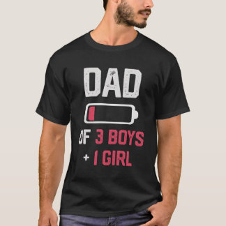 パパ3と1のバッテリ低下の父の日 Tシャツ