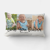 パパ3フォトコラージュ装飾用クッション ランバークッション (正面)