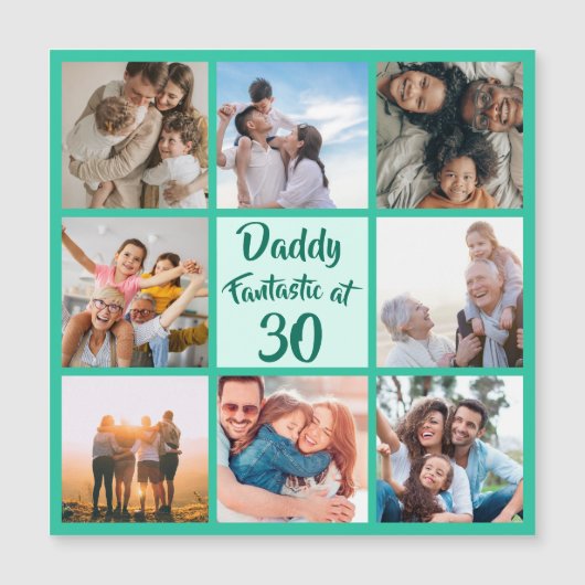 パパ30誕生日フォト磁気カードで幻想的 (正面)