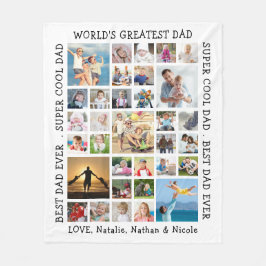 パパ33フォトコラージュカスタムことわざパーソナライズされた フリースブランケット