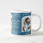 パパ3 Vertical Photo Loving Words パーソナライズされた ジャンボコーヒーマグカップ (右)