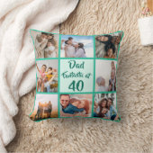 パパ40カスタム歳の誕生日の写真コラージュ クッション (ブランケット)