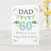 パパ60番目の誕生日カード カード (黄色い花)