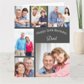 パパ6 Photo Collage Any Age Bigハッピーバースデー カード (正面)