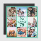 パパ70誕生日フォト磁気カードで幻想的 (正面/裏面)