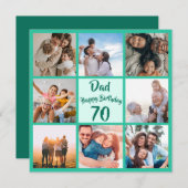 パパ70誕生日モダン角写真コラージュ (正面/裏面)