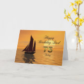 パパ75thサンセットヨット誕生日カード カード (黄色い花)