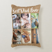 パパ8フォトコラージュブルラップヘスの田舎者 アクセントクッション (正面(垂直))