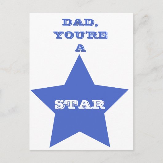 パパ、あなたはスター | ブルースター ポストカード (正面)