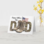 パパ、あなたは常に私のヒーローだった – 軍隊の献上品 カード (黄色い花)