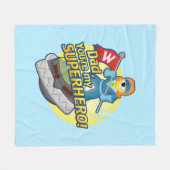 パパ、あなたは私のスーパーヒーロー フリースブランケット (正面(横))