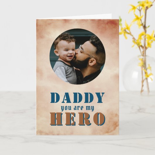 パパ、あなたは私のヒーローよ お父さん フォト 父の日 カード (黄色い花)