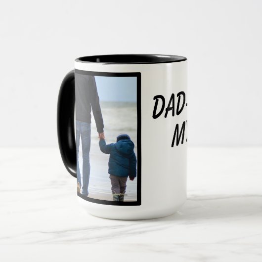 パパ – あなたは私のヒーロー写真/文字2トーン マグカップ (正面左)