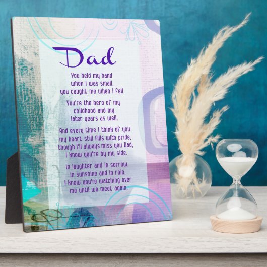 パパ,あなたは私の横に立った – 悔やみや弔慰 フォトプラーク (側面)