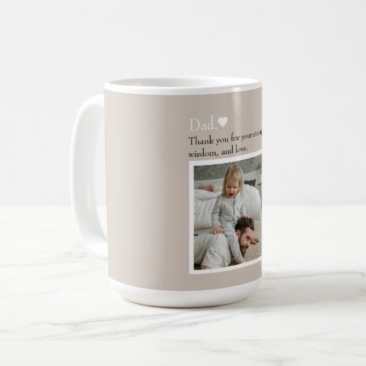 パパ、ありがとう – 写真カスタムと文字 | コーヒーマグカップ (正面左)