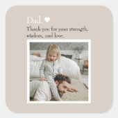 パパ、ありがとう – 写真カスタムと文字 | スクエアシール (正面)