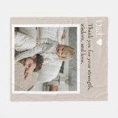 パパ、ありがとう – 写真カスタムと文字 | フリースブランケット (正面(横))