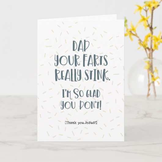 パパ、おなら臭い! カード (黄色い花)