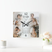 「パパ」お前は名最高の前&引用文キープサケ スクエア壁時計 (ホーム)