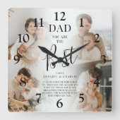 「パパ」お前は名最高の前&引用文キープサケ スクエア壁時計 (正面)