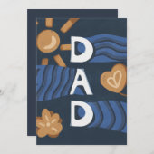 パパ - お父さんの日おめでとう ネイビーブルー シーズンカード (正面/裏面)