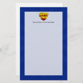 パパ、すごいスーパーヒーローの赤/黄/青の父の日 便箋 (正面/裏面)