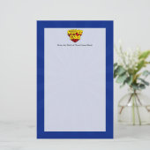 パパ、すごいスーパーヒーローの赤/黄/青の父の日 便箋 (スタンド正面)