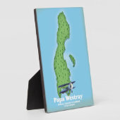 パパ・ウェストレー・スコットランドの地図。 フォトプラーク (側面)