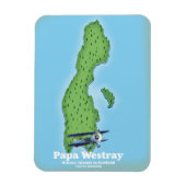 パパ・ウェストレー・スコットランドの地図。 マグネット (縦)