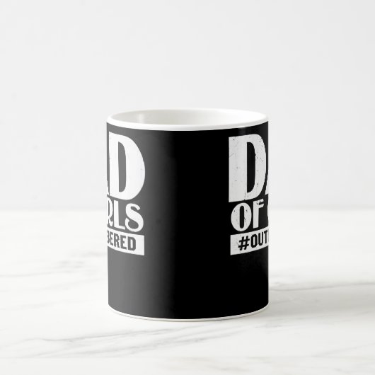 パパ・オブ・ガールズが数ではハッシュタグガール・ファザー コーヒーマグカップ (中央)