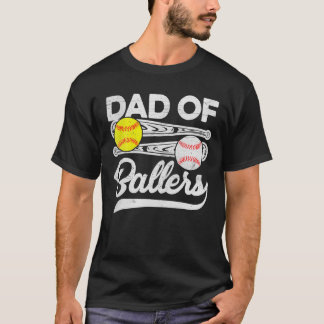 パパ・オブ・ボールファーザーズデイ野球ソフトボールパパC Tシャツ