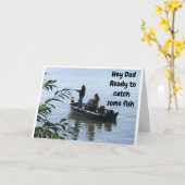 *パパ*カード付き誕生日魚釣り カード (黄色い花)