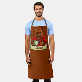 パパ クマの朝のコーヒー朝食をカスタマイズ エプロン