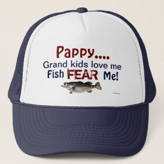 パパ…グランドキッズ私を愛する魚は私の帽子を恐れる キャップ