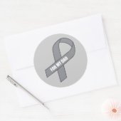 パパ(グレー/シルバー認識度リボン) ラウンドシール (封筒)