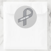 パパ(グレー/シルバー認識度リボン) ラウンドシール (バッグ)