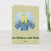 パパ・ゴリラと家族、父の日が幸せ カード (裏面)