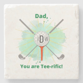 パパ |ゴルフモノグラムのボール&ティーストーンコースター ストーンコースター