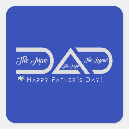 パパ – ザ男の神話ザ伝説デザイン スクエアシール (正面)