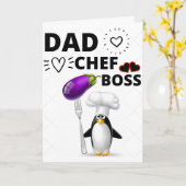 パパ、シェフ、上司 - 父の日グリーティングカード カード (黄色い花)