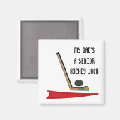 パパ – シニアホッケープレーヤー マグネット (正面/裏面)