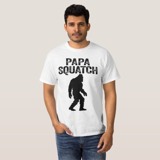 パパ・スクウォッチ ビッグフット おもしろパパ プレゼント 父の日 Tシャツ (正面フル)