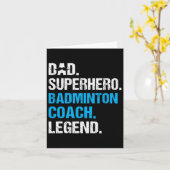 パパ スーパーヒーロー バドミントンコーチ 面白いバドミントンコーチ カード (黄色い花)
