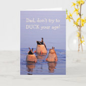 パパ&ダックパン誕生日 カード (黄色い花)