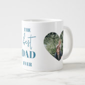 パパ&チャイルドフォト – ハートフレーム最高のパパEver | ジャンボコーヒーマグカップ (正面右)
