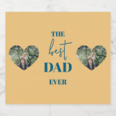 パパ&チャイルドフォト – ハートフレーム最高のパパEver ビールラベル (シングルラベル)