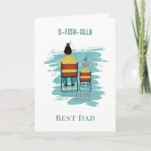 パパ&チャイルド魚釣りデイイラストレーションファーザーズ・デイ カード (正面)
