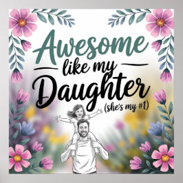 パパ&ドーターギフト | 娘素晴らしの芸術のように ポスター