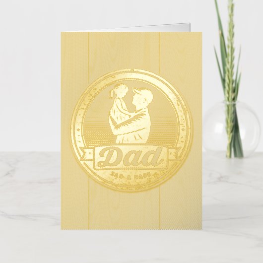 パパ&ドーターヴィンテージエンスカード 箔グリーティングカード (正面)