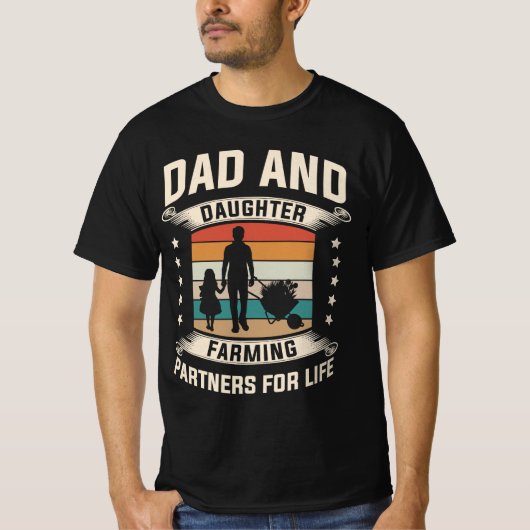 パパ&ドーター農業チーム🌾🚜 Tシャツ (正面)